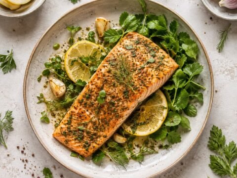 Baked Salmon with Herbs